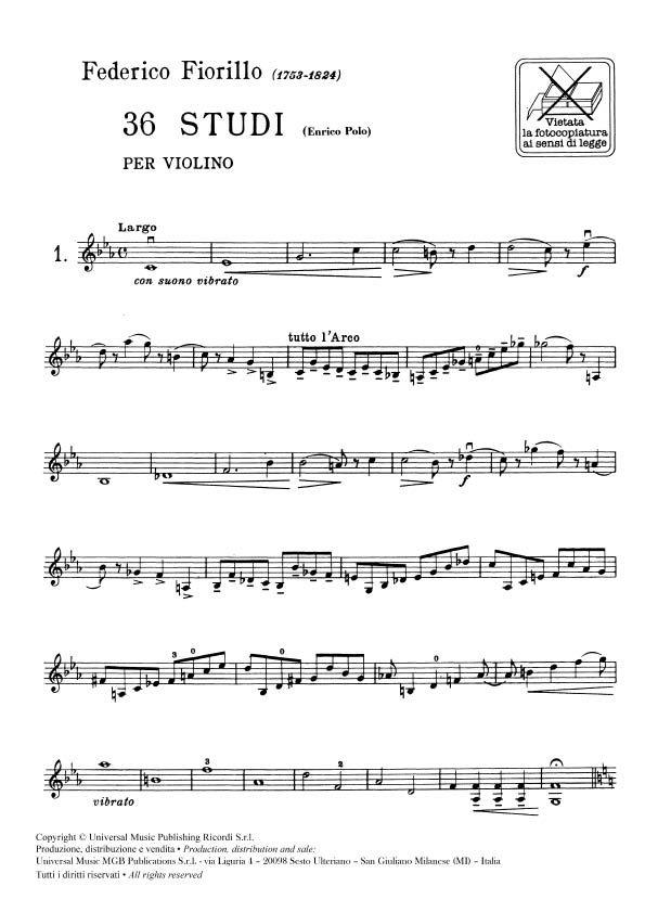 36 Studi - Per Violino - pro housle